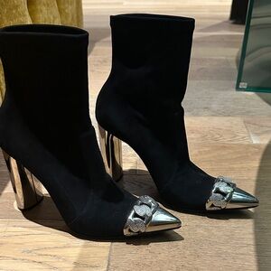 Casadei Black and Silver Heeled Boots